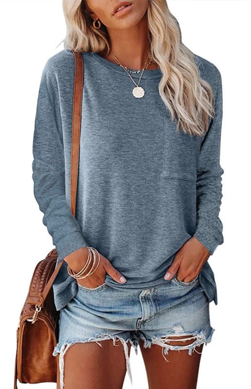 Levoire | Femmes vêtements Amples Unis Sweatshirts Bleu