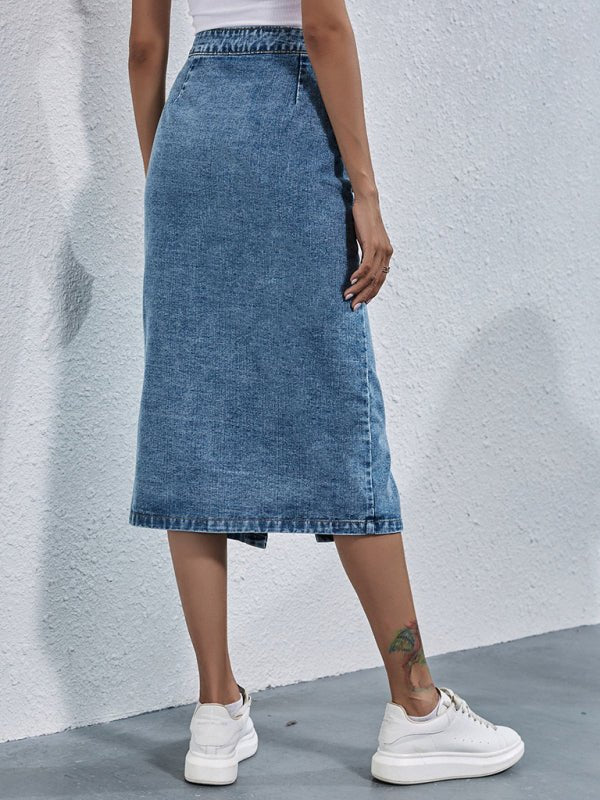 Levoire | Vêtements pour femmes Jupe en jean taille haute à une rangée