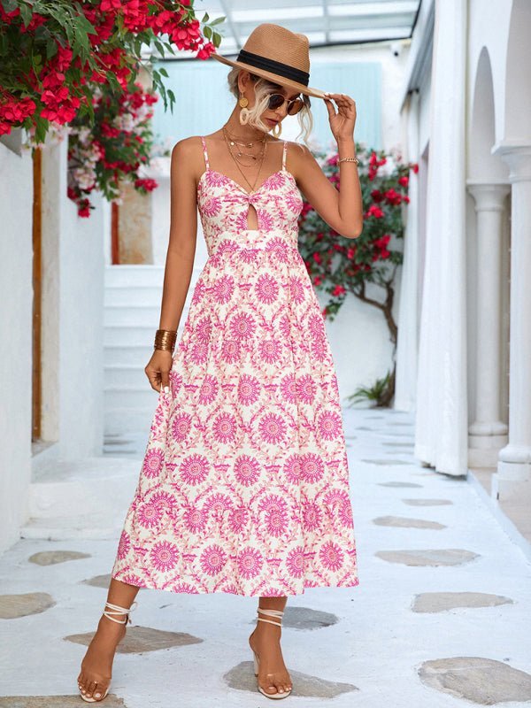 Levoire | Dame Floral Décontracté Resort Robe à Fente