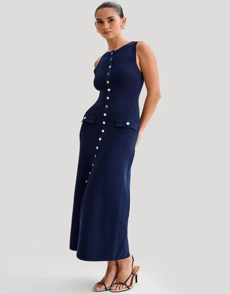 Levoire | Robe Maxi Tricot Sans Manches Femme Ajustée Élégante & Polyvalente