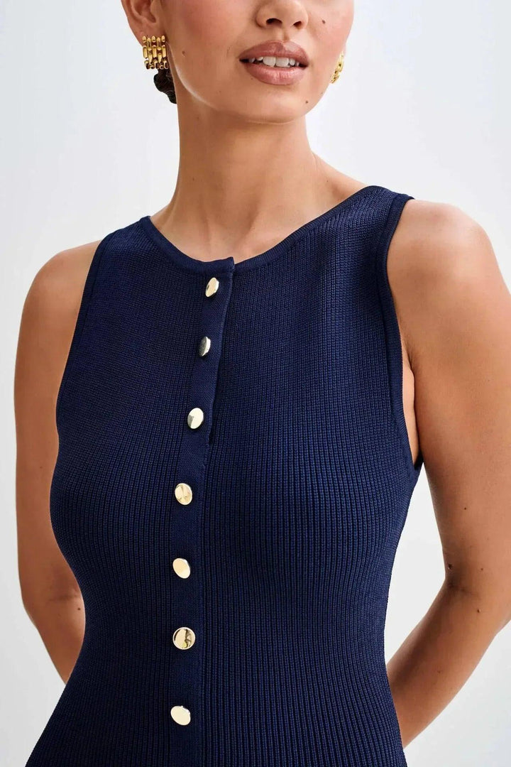 Levoire | Robe Maxi Tricot Sans Manches Femme Ajustée Élégante & Polyvalente
