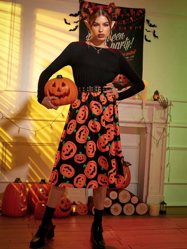 Levoire | Robe évasée Halloween pour femmes Noir