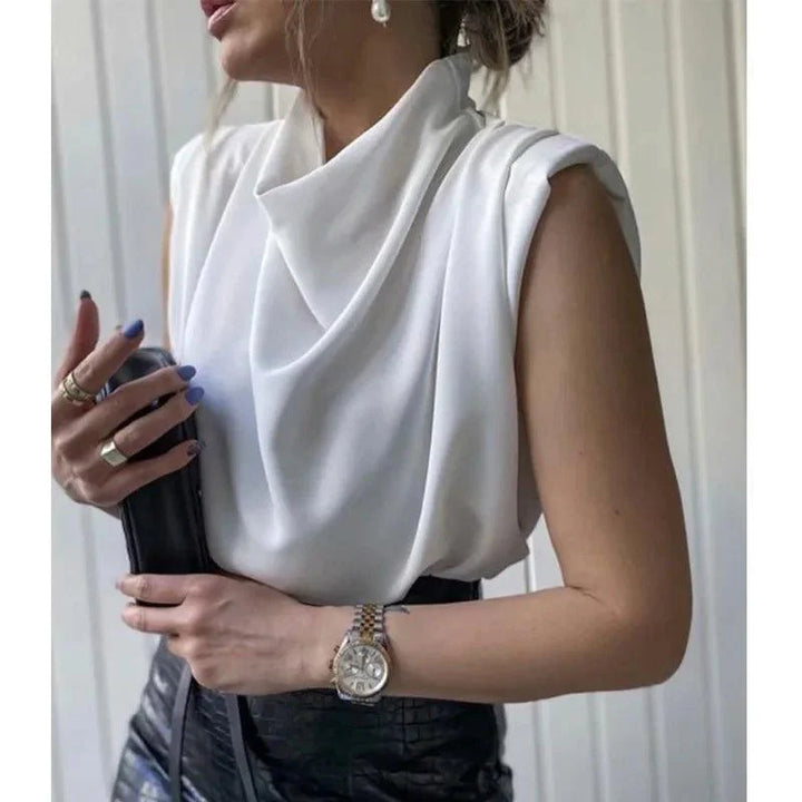 Levoire | Femmes Col Haut Débardeur Sans Manches Blanc