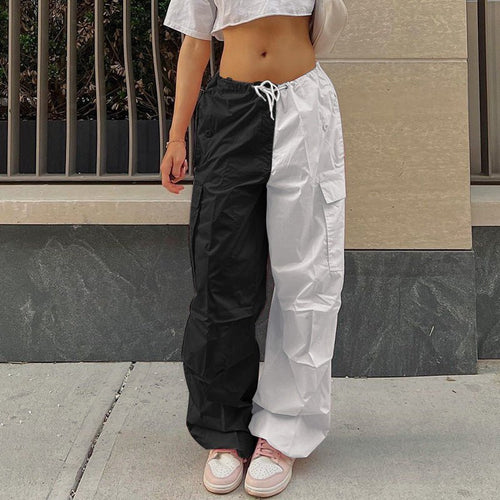 Levoire | Femmes Taille haute Coupe lâche Spaghetti Coupe droite Pantalons cargo