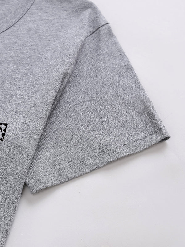 Levoire | Femmes Tricot Col Rond Motif À Carreaux Manches Courtes T-shirt