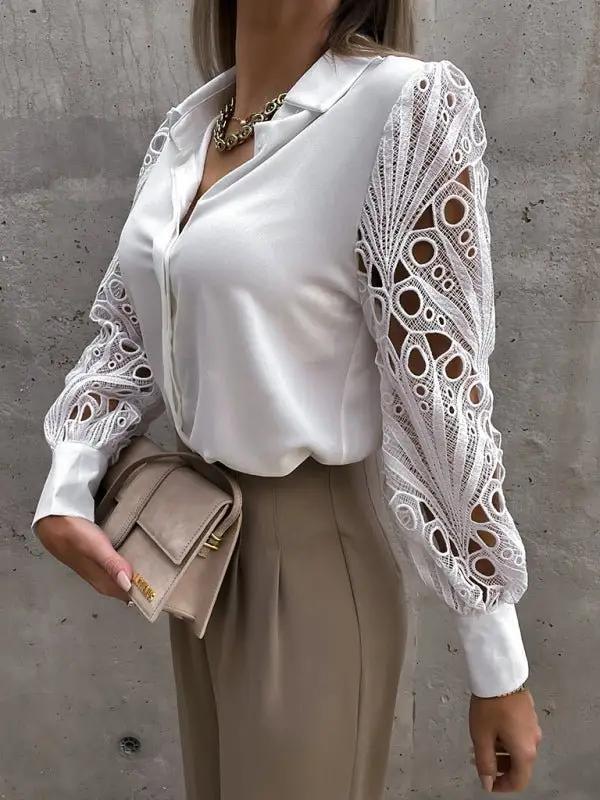 Levoire | Femme Panneau aigu Longue manche chemise Haut