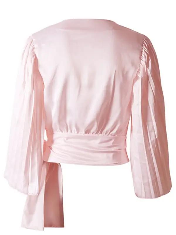 Levoire | Femme à manches longues fine top col V avec manches larges