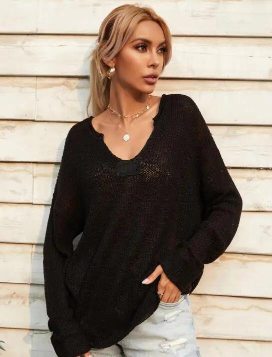 Levoire | Femmes Design Libre V-Cou Tricot Longue Manche Tricot Must
