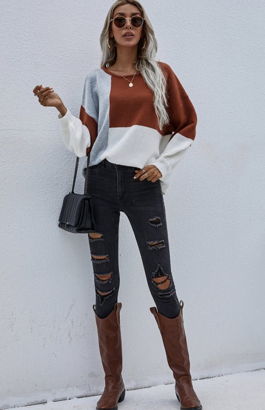 Levoire | Femmes Col Rond Dos Cordon Brodé Pull