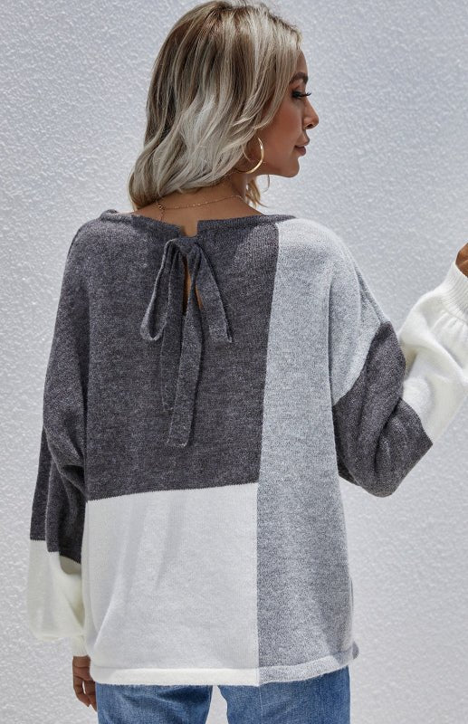 Levoire | Femmes Col Rond Dos Cordon Brodé Pull