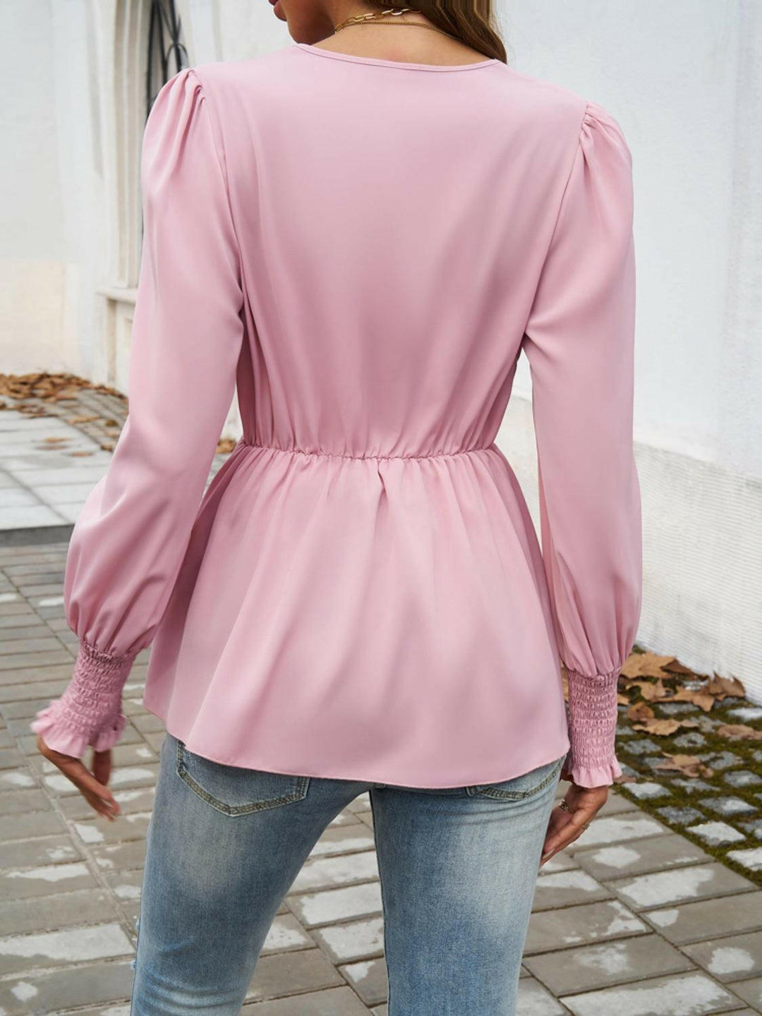 Levoire | Femme Blouse À Manches Longues Smockée Douce