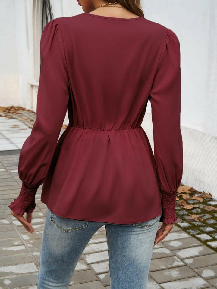 Levoire | Femme Blouse À Manches Longues Smockée Douce