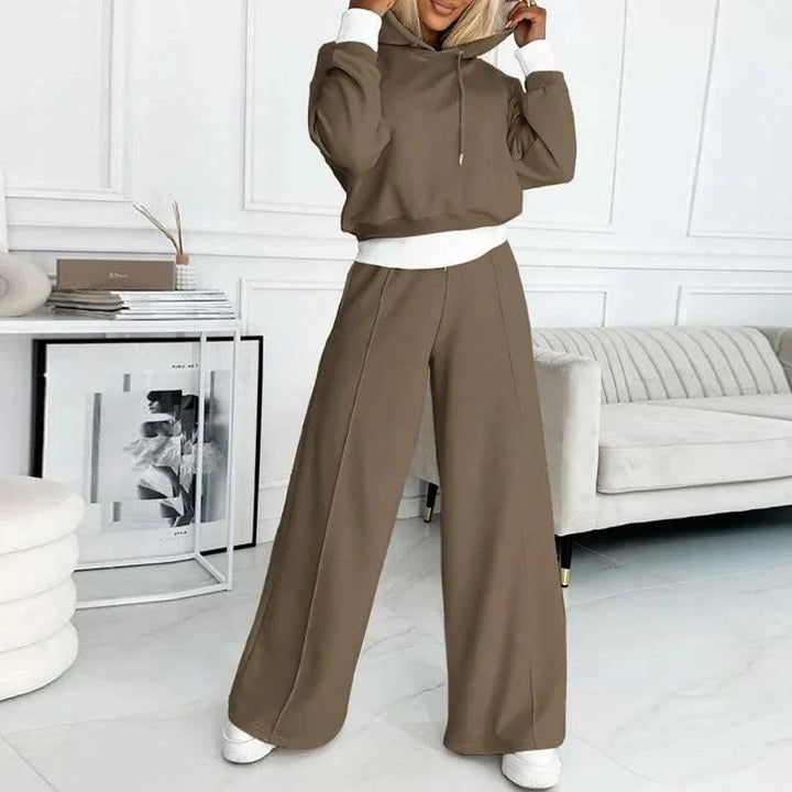 Levoire | Femmes Doux Deux Pièces Capuche Activewear Ensemble Braun