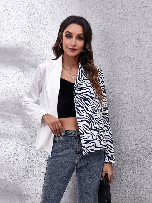 Levoire | Costume femme Col à carreaux zèbre brodé chemise Bleu