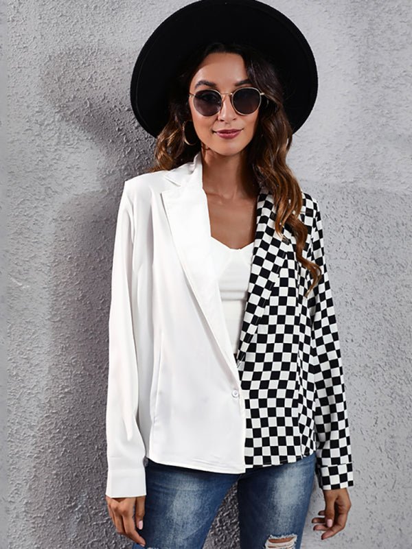 Levoire | Costume femme Col à carreaux zèbre brodé chemise