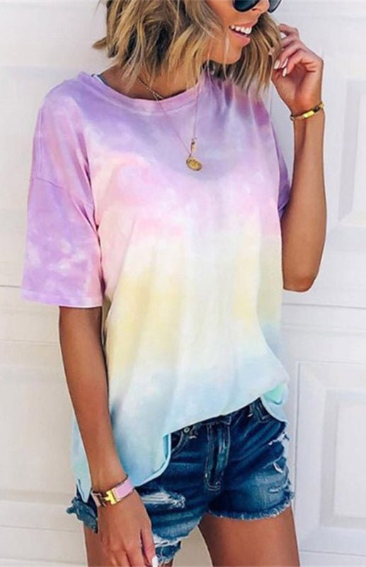 Levoire | Femme T-shirt Lache Imprimé Dégradé Tie Dye pour femmes