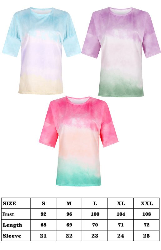 Levoire | Femme T-shirt Lache Imprimé Dégradé Tie Dye pour femmes