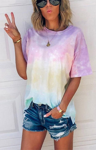 Levoire | Femme T-shirt Lache Imprimé Dégradé Tie Dye pour femmes
