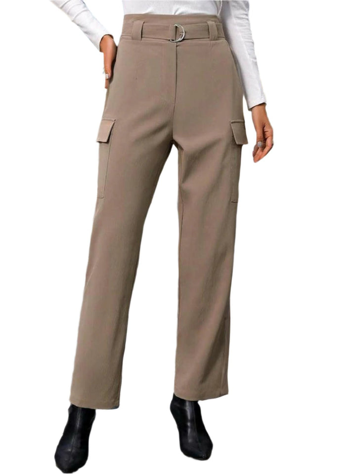 Levoire | Femmes Tendance Maintenant Pantalon Taille Haute Moka