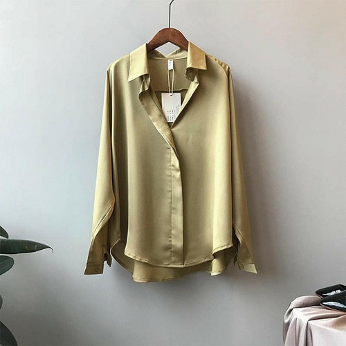 Levoire | Femme Blouse Satin Décolleté V