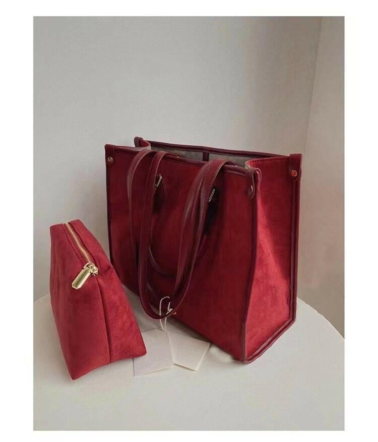 Levoire | Femme Velours Grande Capacité Tote