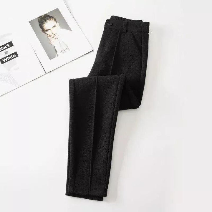 Levoire | Femmes Mélange De Laine Taille Haute Affaires Décontracté Pantalon noir XXL
