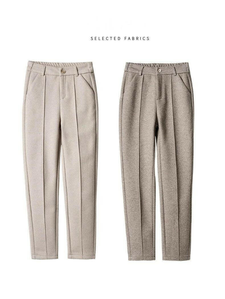 Levoire | Femmes Mélange De Laine Taille Haute Affaires Décontracté Pantalon