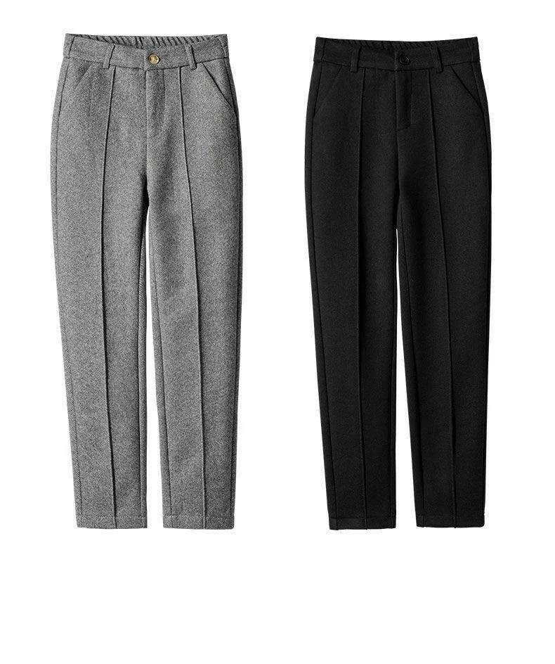 Levoire | Femmes Mélange De Laine Taille Haute Affaires Décontracté Pantalon