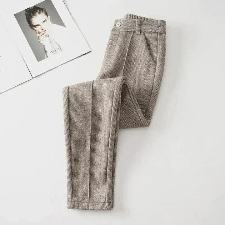 Levoire | Femmes Mélange De Laine Taille Haute Affaires Décontracté Pantalon