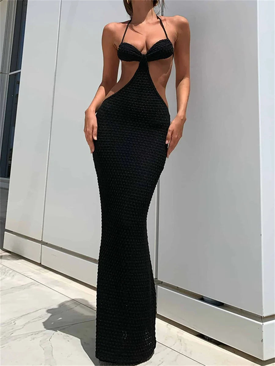 Levoire | Col Halter Sans Poids Robes Maxi Noir