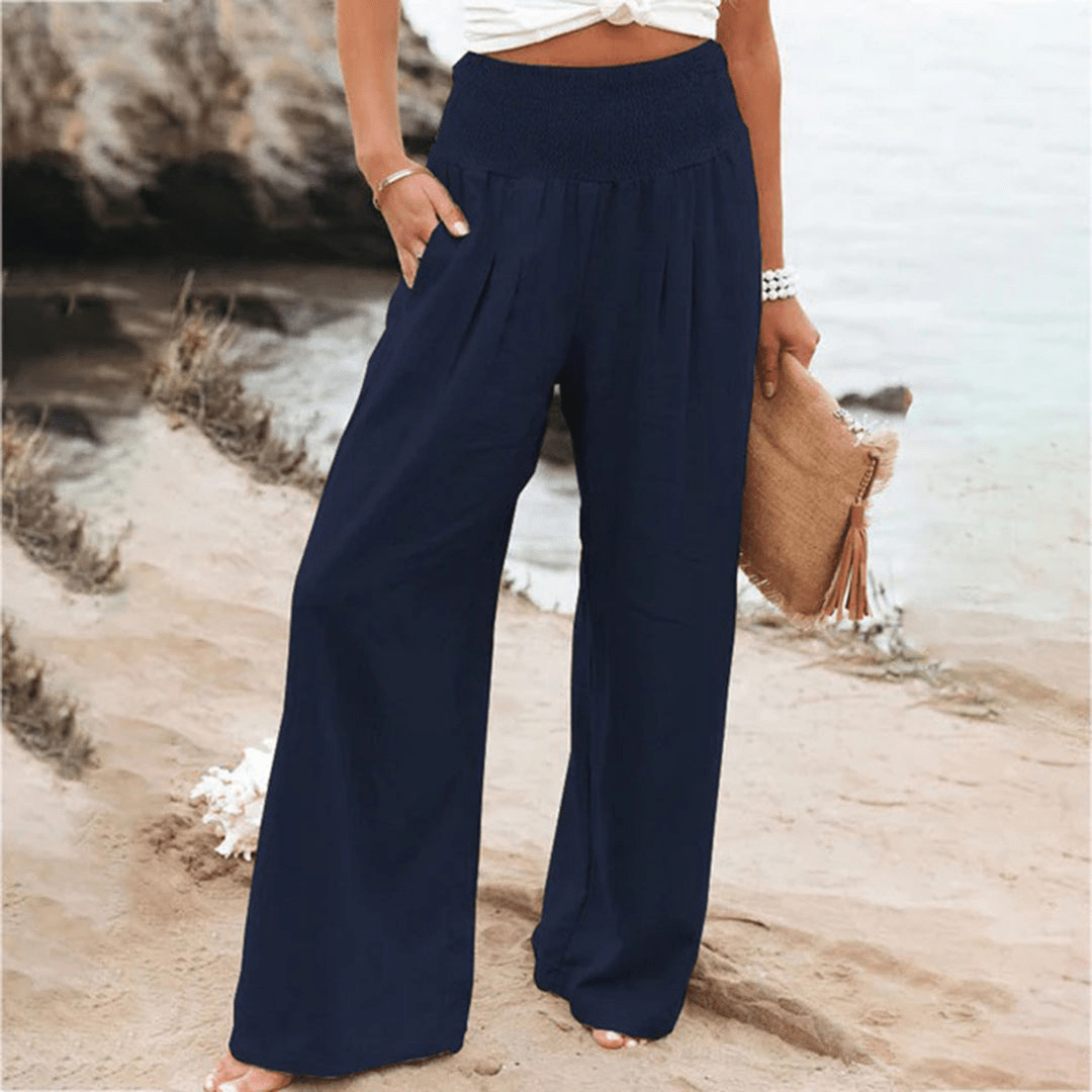 Levoire | Pantalon élégant pour femmes léger et respirant matériau Bleu marine