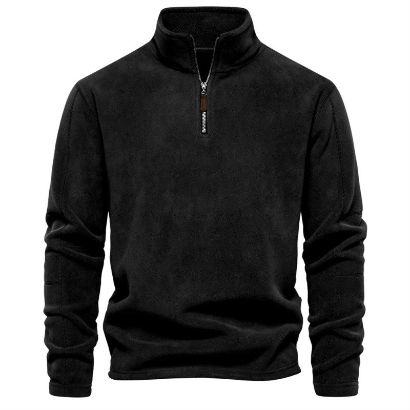 Levoire | Pull Fleece Avec Col Zippé Noir