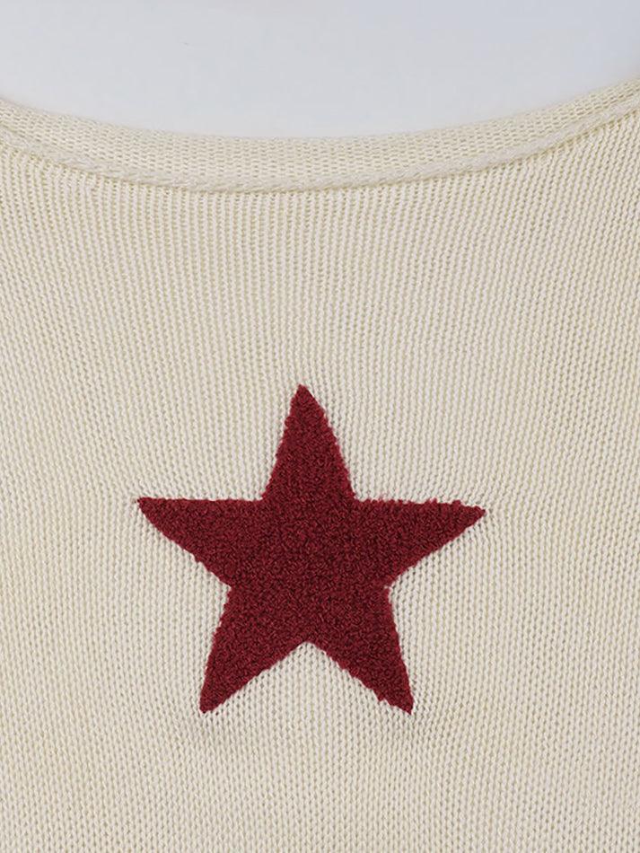 Levoire | Pull En V Motif Étoile Y2K
