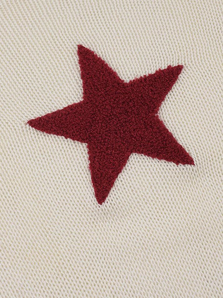 Levoire | Pull En V Motif Étoile Y2K