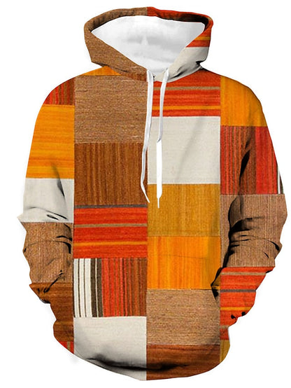 Levoire | Hoodie D'Hiver Avec Motif À Carreaux Orange