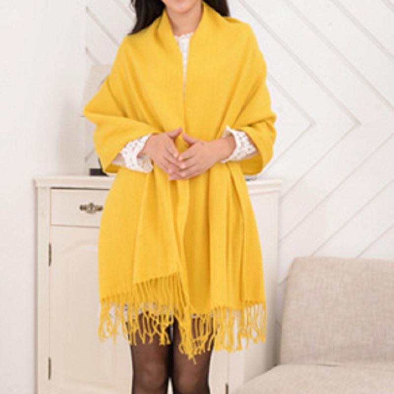 Levoire | Écharpe Avec Sensation Cachemire Et Motif Losange Jaune