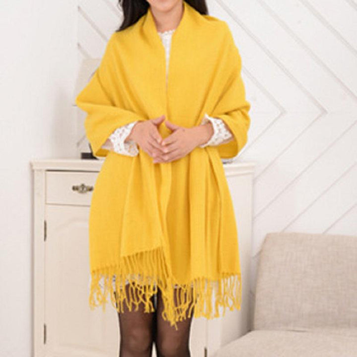 Levoire | Écharpe Avec Sensation Cachemire Et Motif Losange Jaune