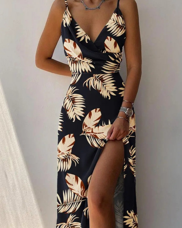 Levoire | Longue Robe Fluide Imprimé Noir