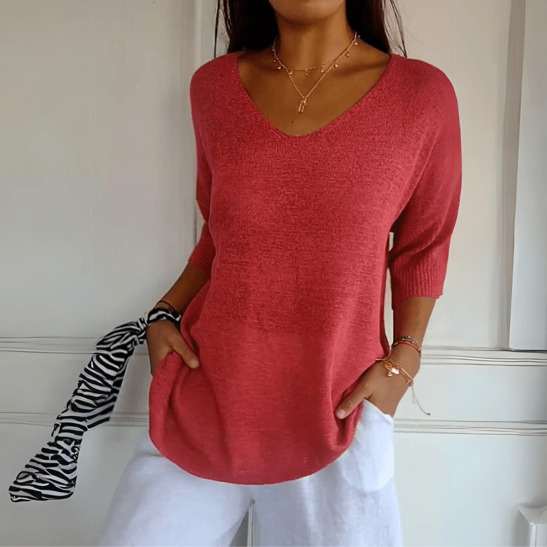 Levoire | Top Élégant En Tricot À Décolleté En V