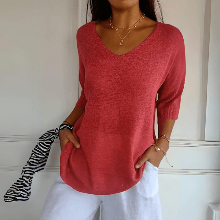 Levoire | Top Élégant En Tricot À Décolleté En V