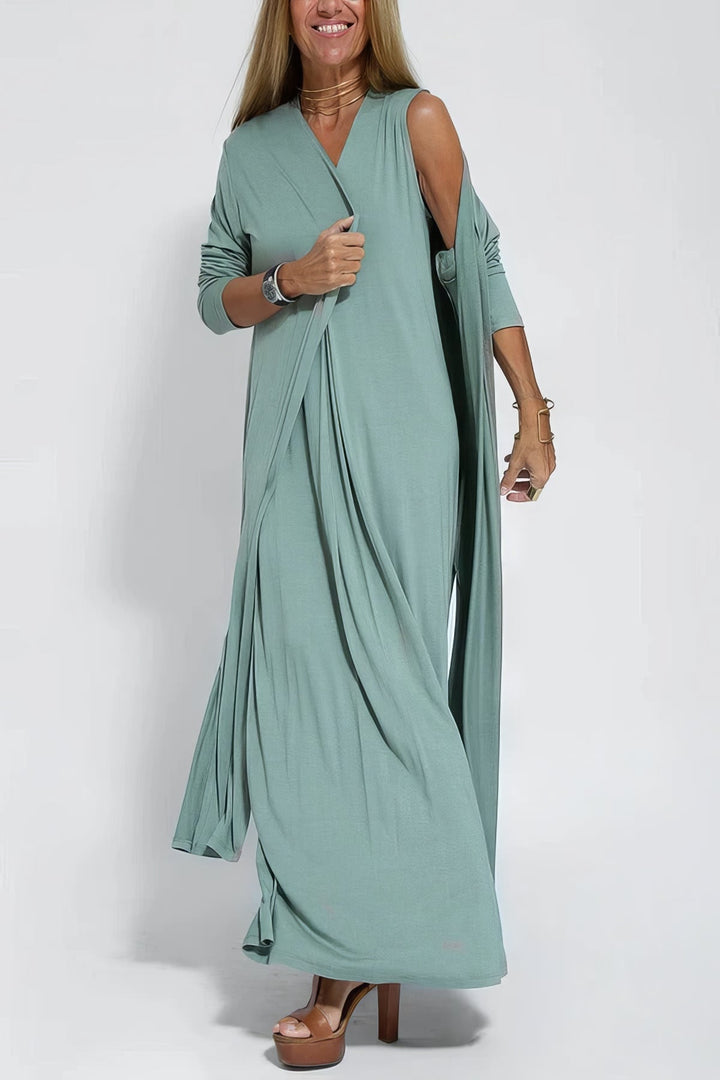Levoire | Robe Élégante Longue + Gilet Correspondant Comme Cadeau