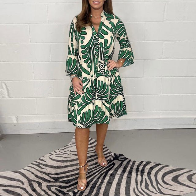 Levoire | Robe de Festivité 3/4 d'Été Verte