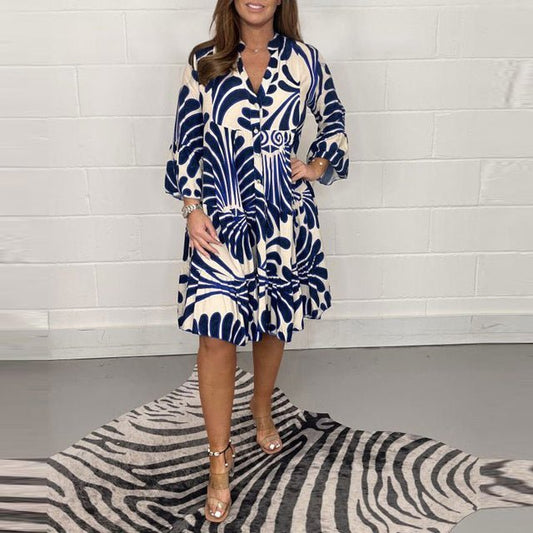 Levoire | Robe de Festivité 3/4 d'Été Bleu