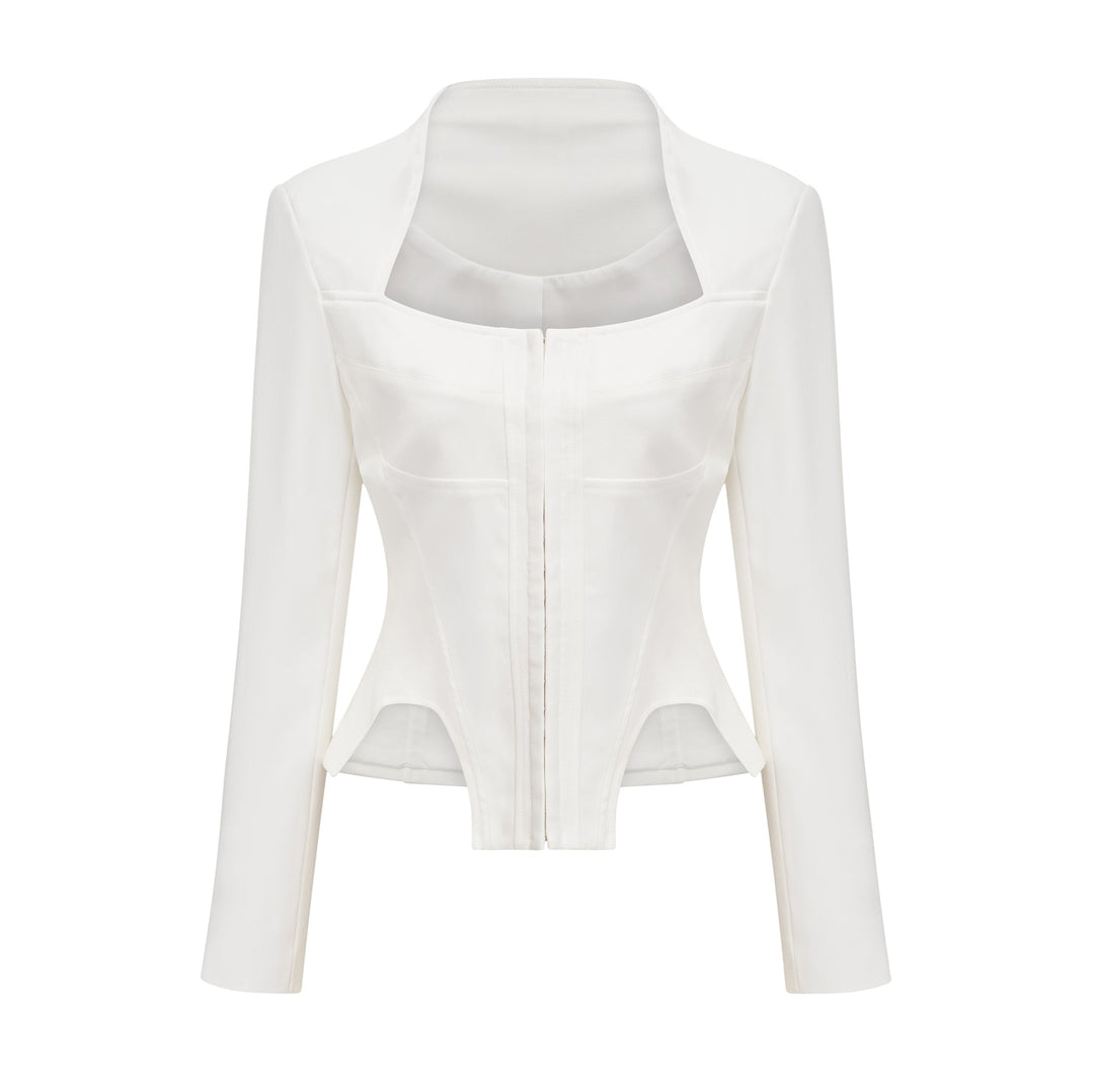 Levoire | Haut Corset À Manches Longues Blanches