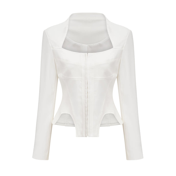 Levoire | Haut Corset À Manches Longues Blanches