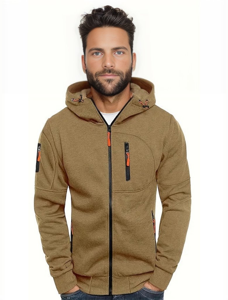 Levoire | Veste De Sport Pour Hommes Avec Capuche Khaki