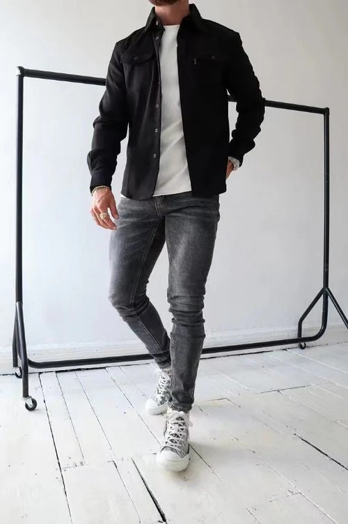 Levoire | Chemise De Superposition Décontractée Pour L'Automne Noir