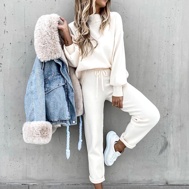Levoire | Short Sleeve Top And Pants Two Piece Set Blanc