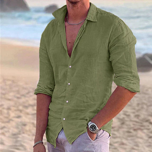 Levoire | Chemise En Lin Pour Homme Légère, Respirante Et Élégante Vert