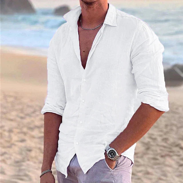Levoire | Chemise En Lin Pour Homme Légère, Respirante Et Élégante Blanc